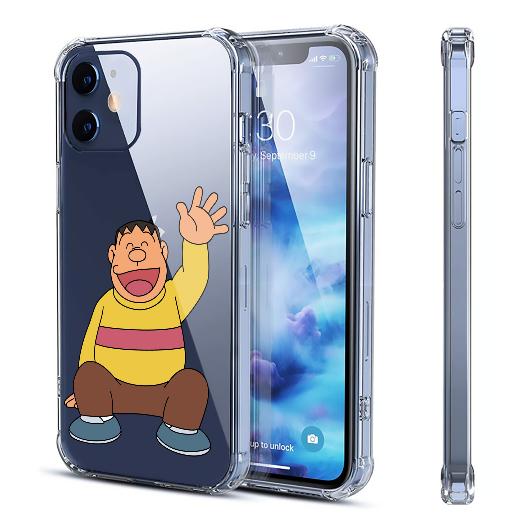 （画像用） ドラえもん 剛田武 Doraemon Gouta Takeshi 【iPhone 12シリーズ対応】透明スマホケース（クリアソフトケース）